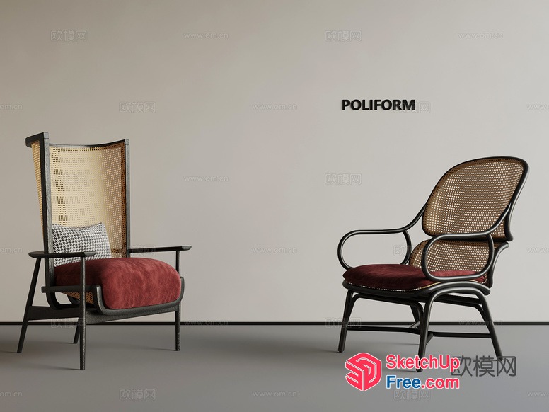 Elegant Poliform Chairs 3D SketchUp File