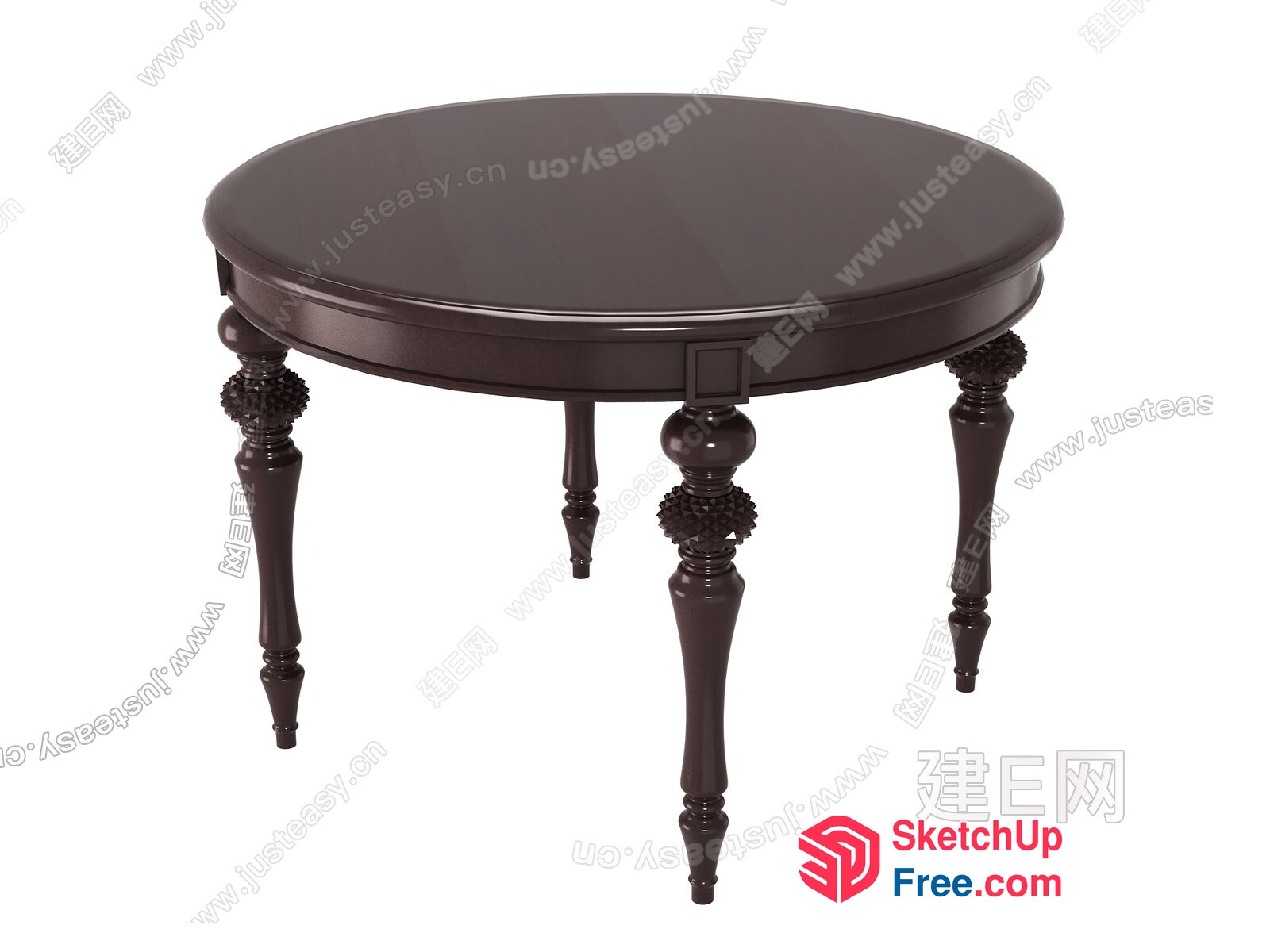 Elegant Round Table With Ornate Legs 3D SketchUp File