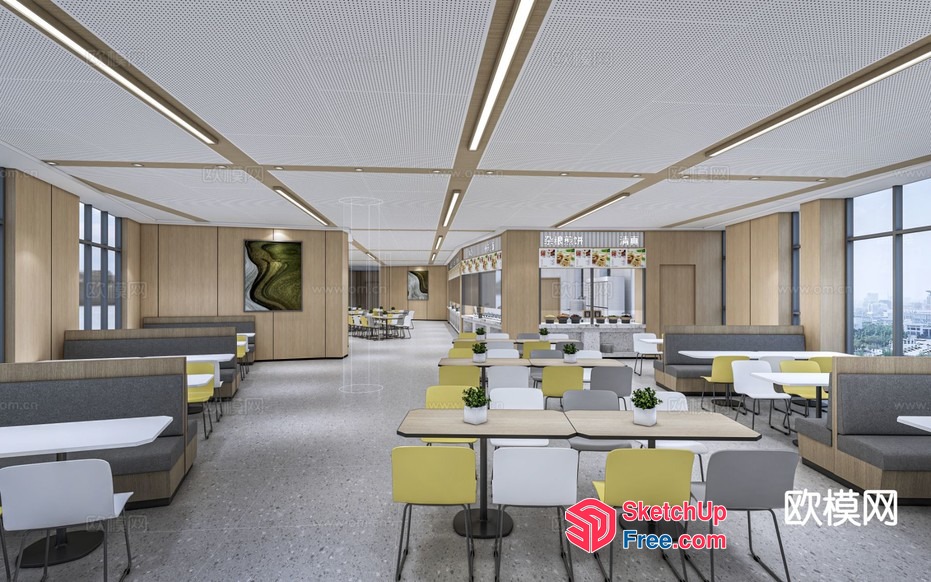 Modern Industrial Office Building Interior 3D SketchUp File