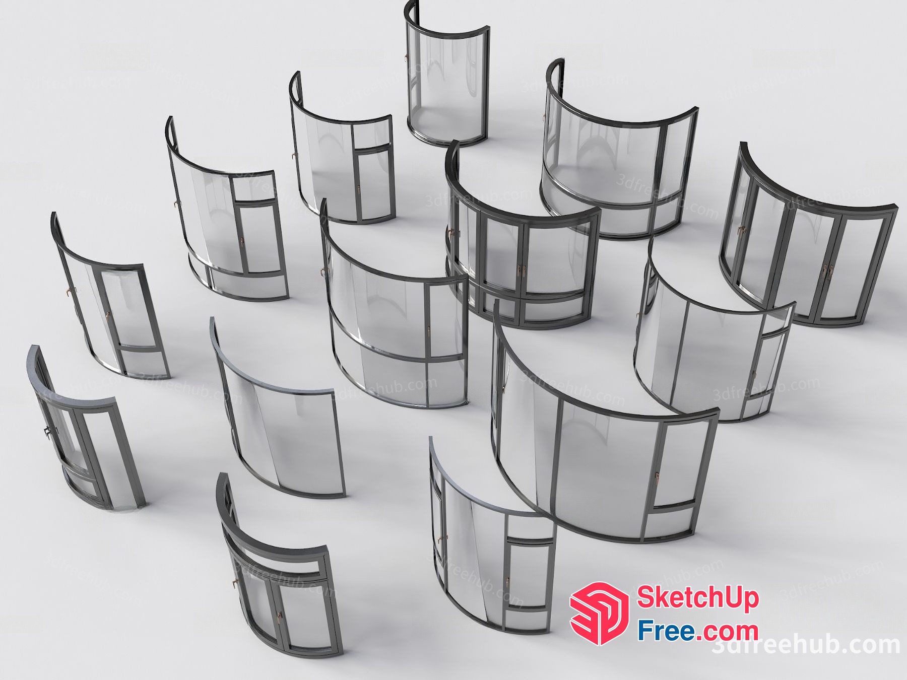 Glass Curtain Wall Furniture 3D SketchUp File