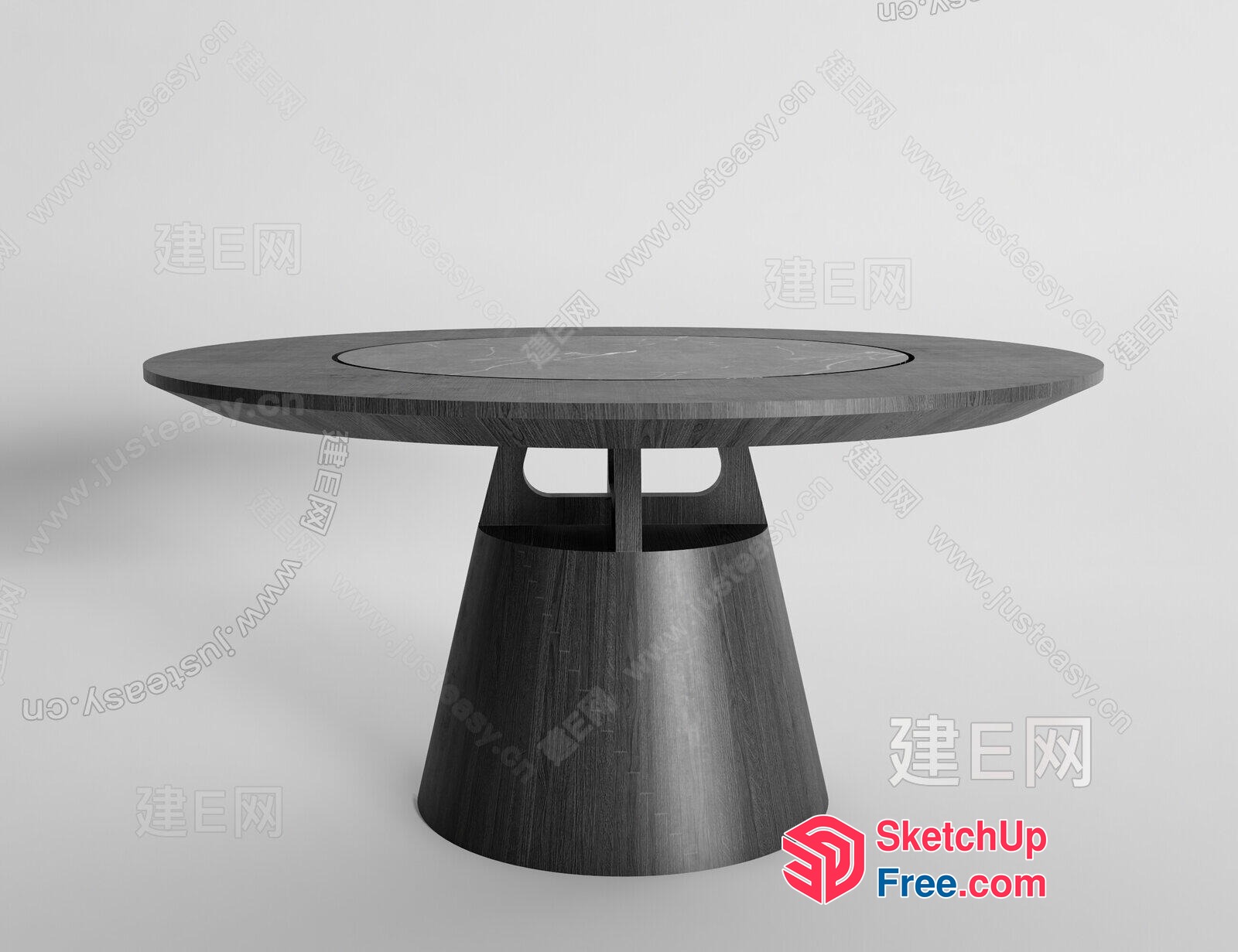 Modern Round Table With Built-In Light 3D SketchUp File