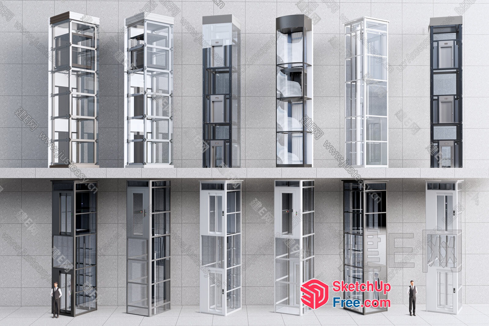 Elevator Installations In Modern Office Buildings 3D SketchUp File