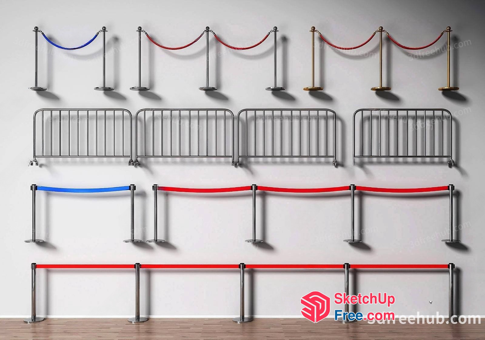 Stanchion Railing System 3D SketchUp File