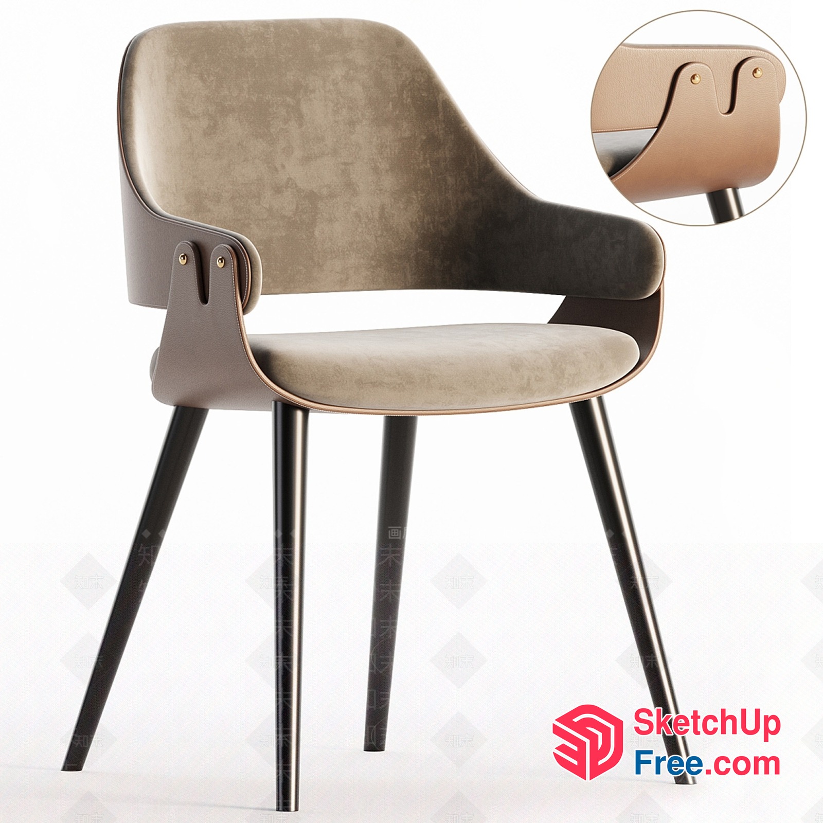 Modern Minimalist Chair Design For Office And Home 3D SketchUp File