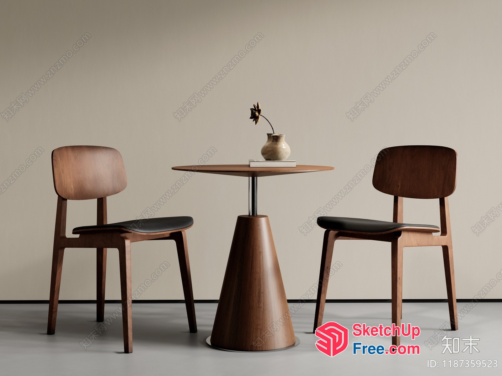 Minimalist Style Table And Chairs 3D SketchUp File