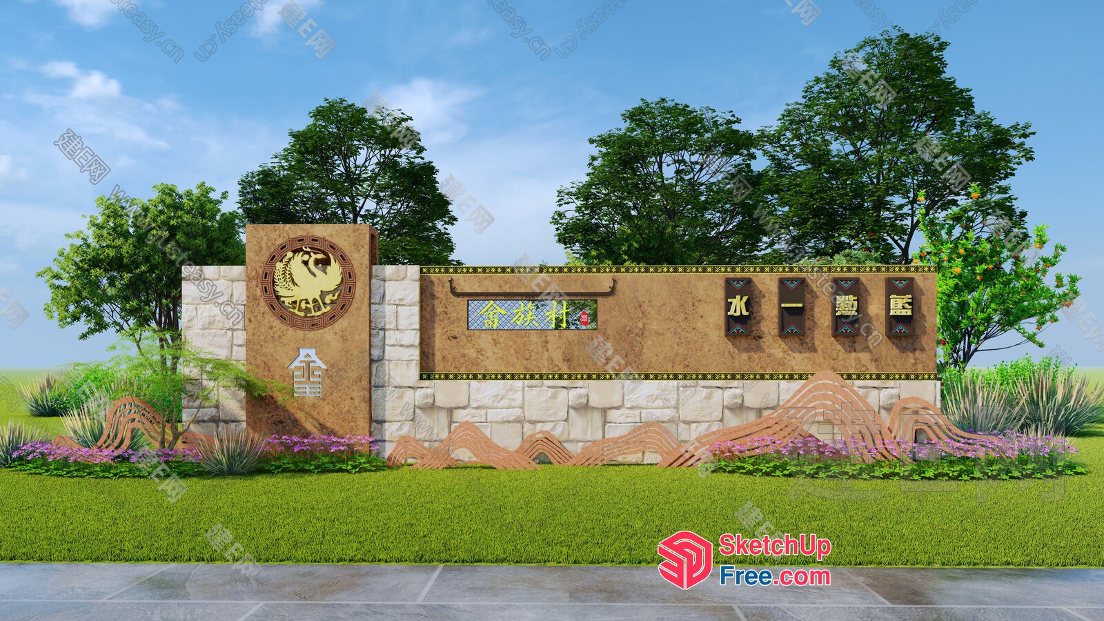 Asian-Inspired Exterior Decor 3D SketchUp File