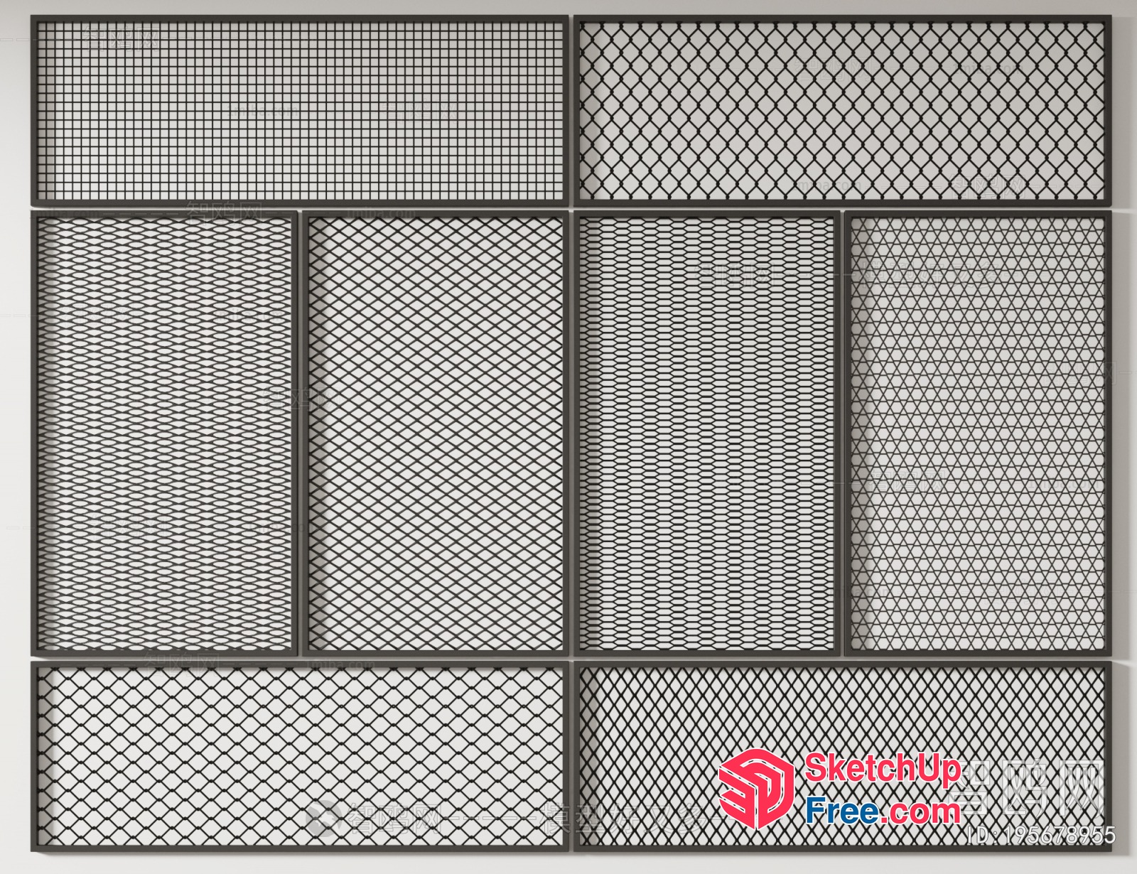 Metal Mesh Room Divider 3D SketchUp File