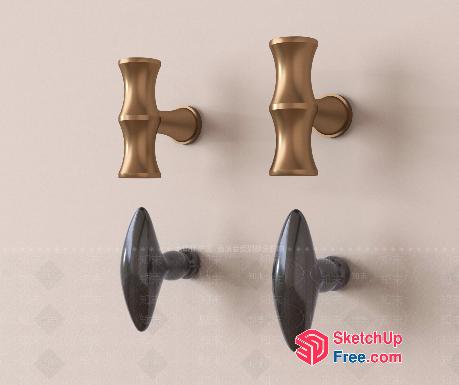 Elegant Wall Hardware With Classic Style 3D SketchUp File