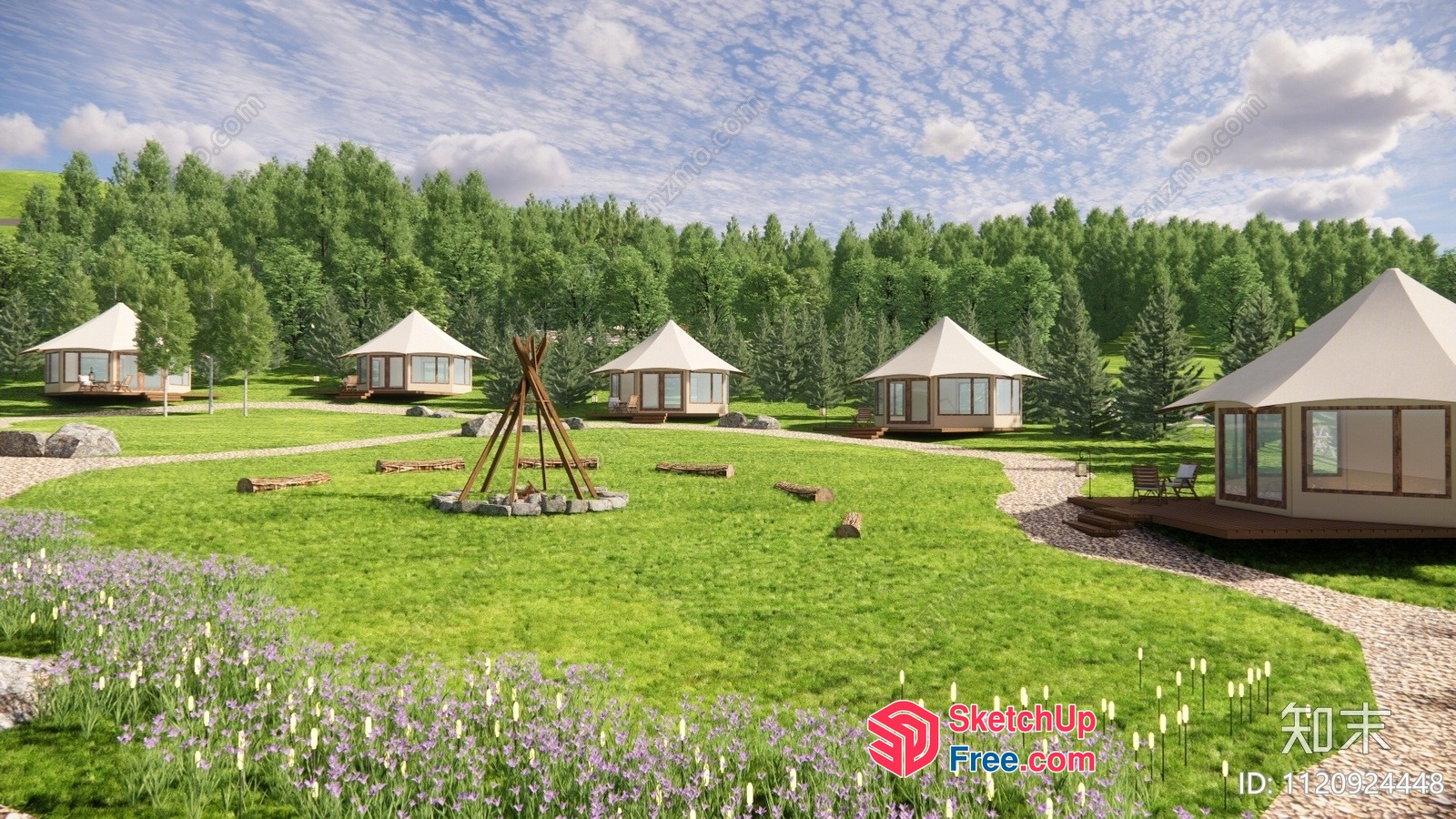 Serene Retreat In Nature 3D SketchUp File