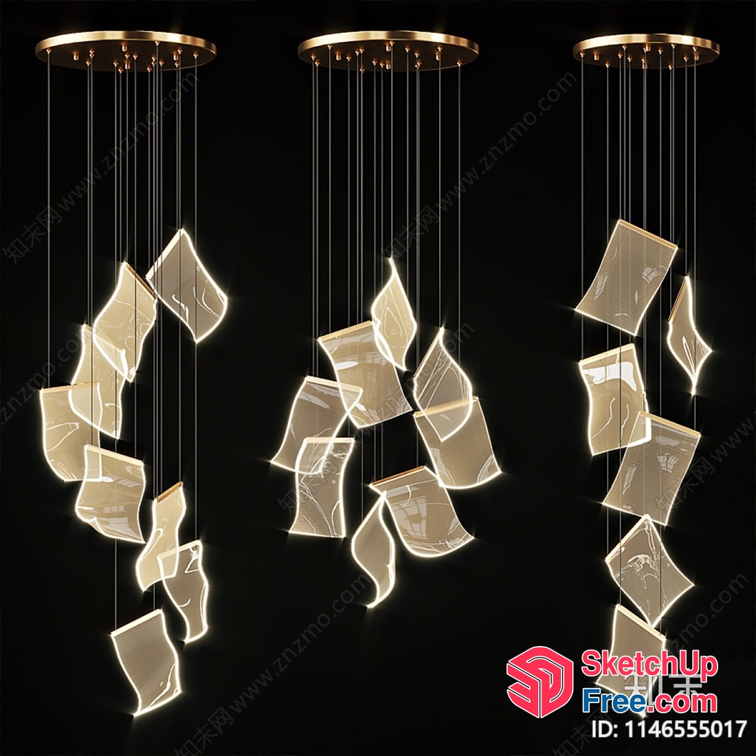 Suspended Glass Panels With Illuminated Edges 3D SketchUp File