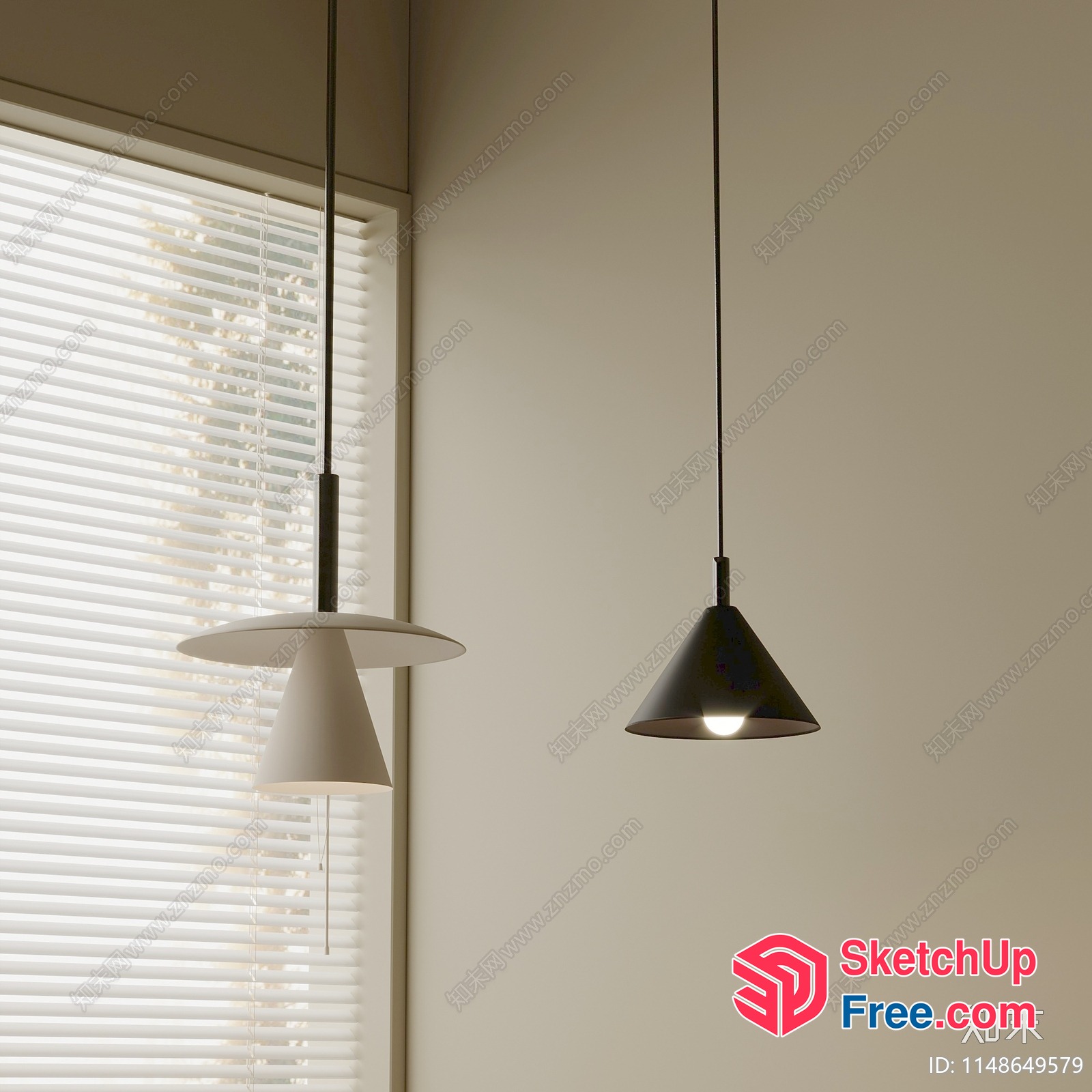 Modern Hanging Lamps In A Minimalist Setting 3D SketchUp File