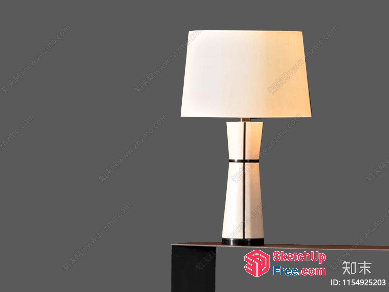 Modern Table Lamp With Creamy White Shade 3D SketchUp File
