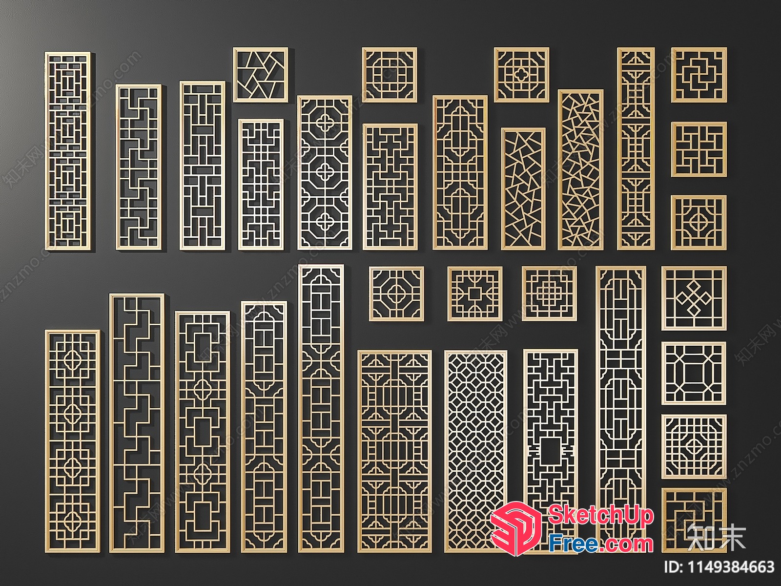 Intricate Geometric Patterns Collection 3D SketchUp File