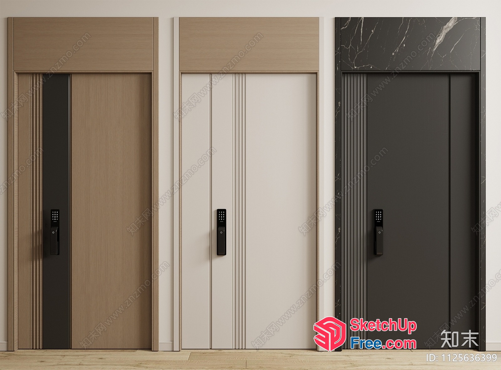 Elevator Doors With Unique Handles And Modern Design 3D SketchUp File