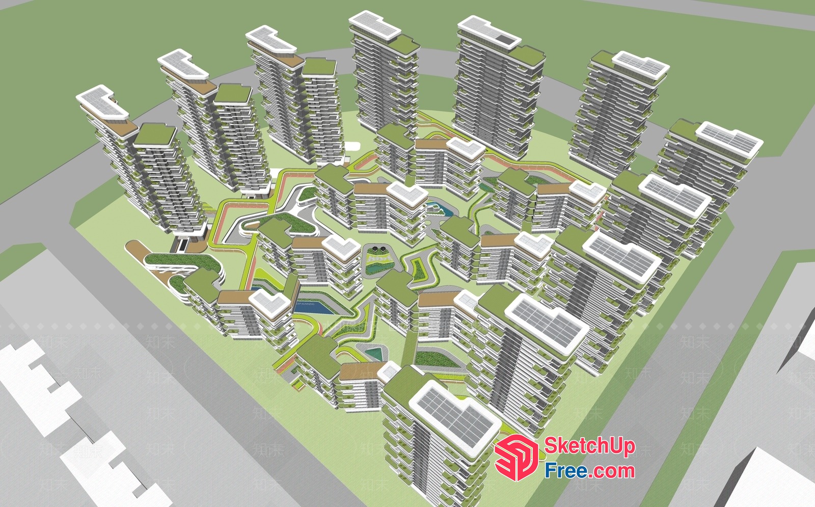 Modern Urban Development Plan 3D SketchUp File