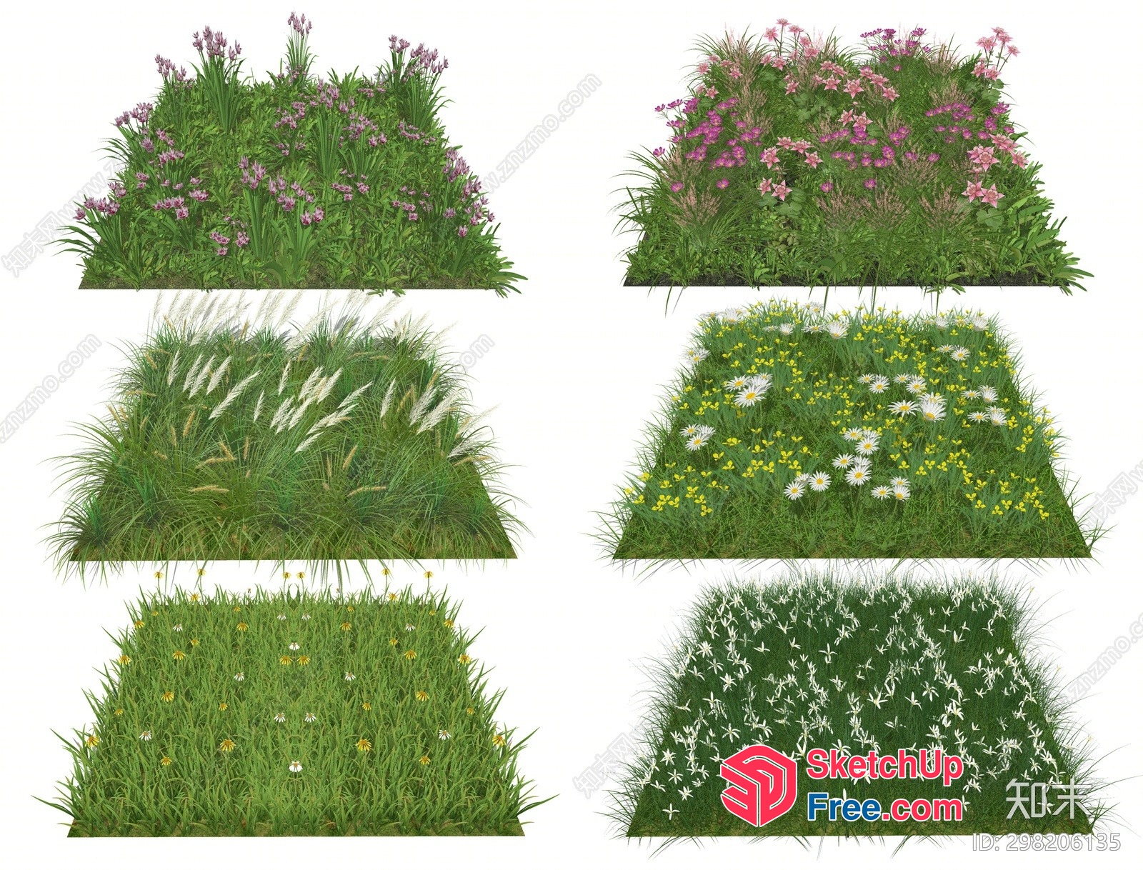 Lush Green Grass And Flowers 3D SketchUp File