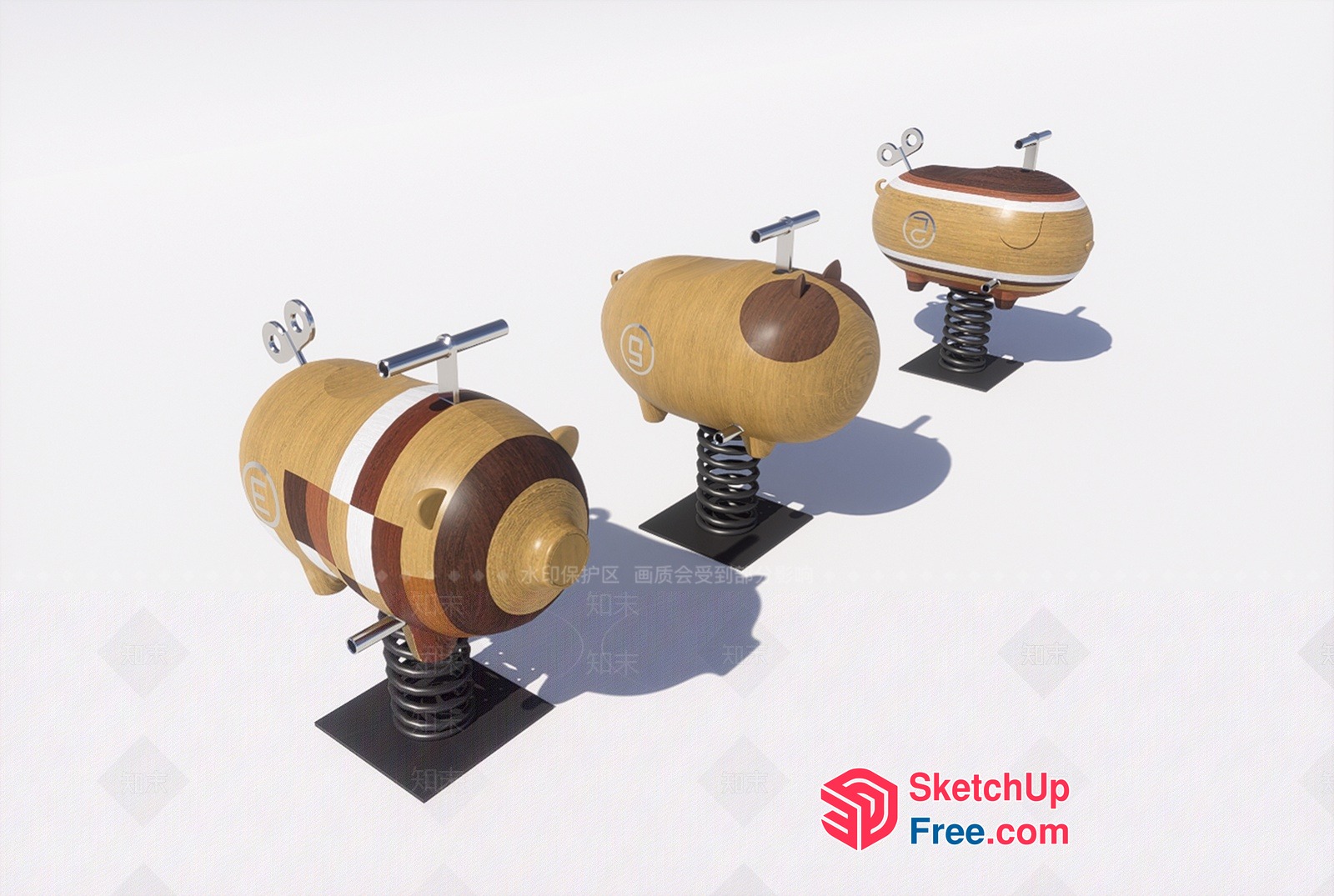 Animal-Shaped Wooden Toys For Children 3D SketchUp File