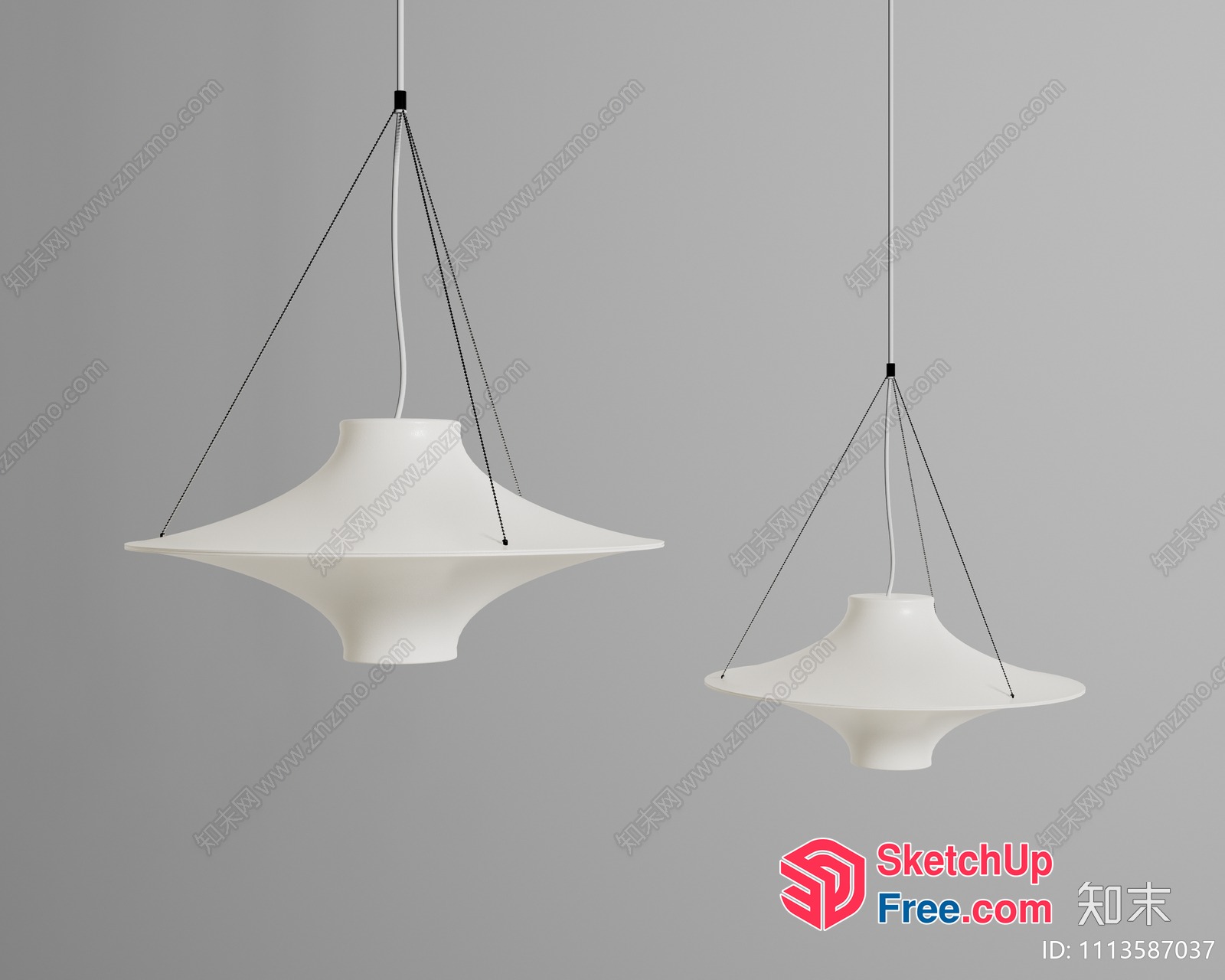 Modern White Pendant Light Fixtures 3D SketchUp File