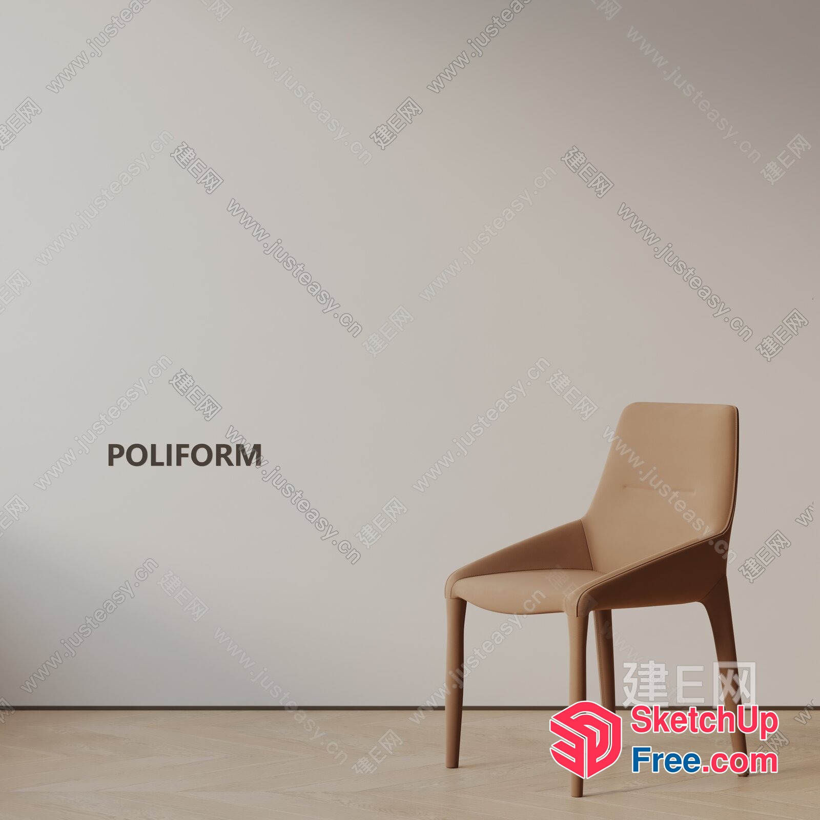 Minimalist Style Poliform Chair 3D SketchUp File