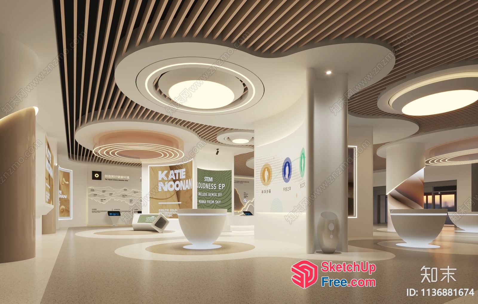 Modern Minimalist Interior Design With Unique Ceiling Details 3D SketchUp File