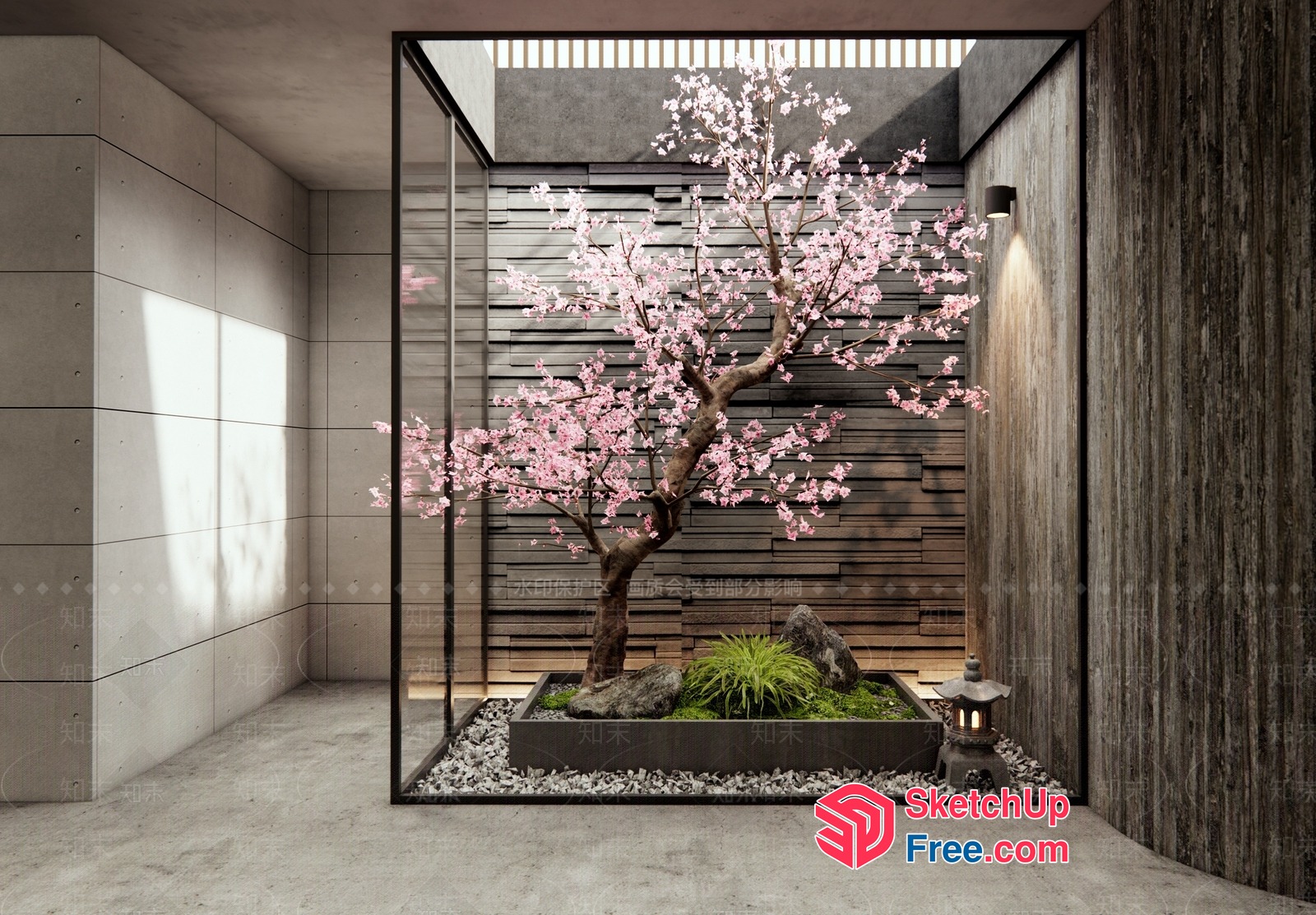 Elegant Cherry Blossom Tree Garden 3D SketchUp File