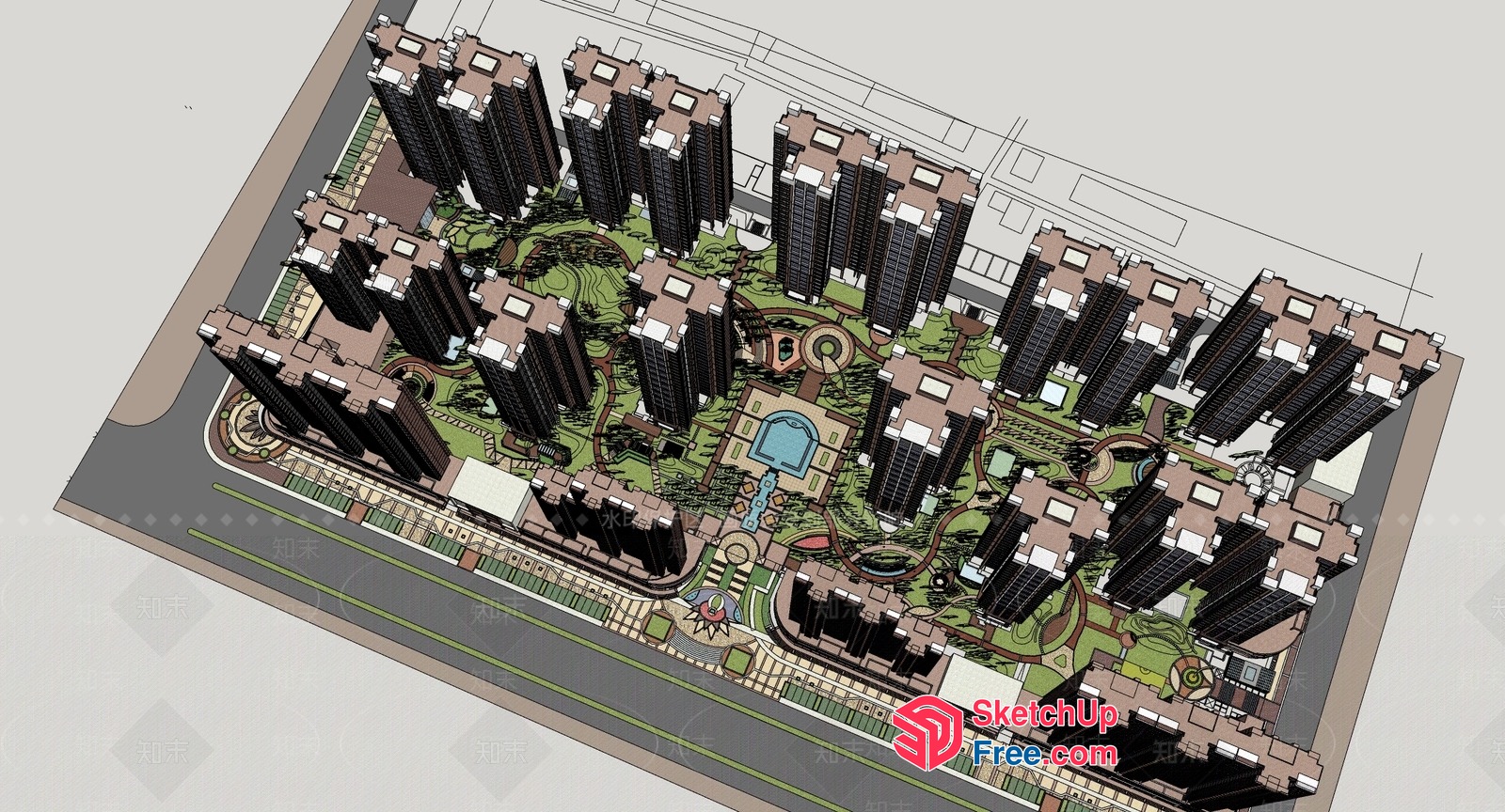 Architectural Plan For Residential Complex 3D SketchUp File