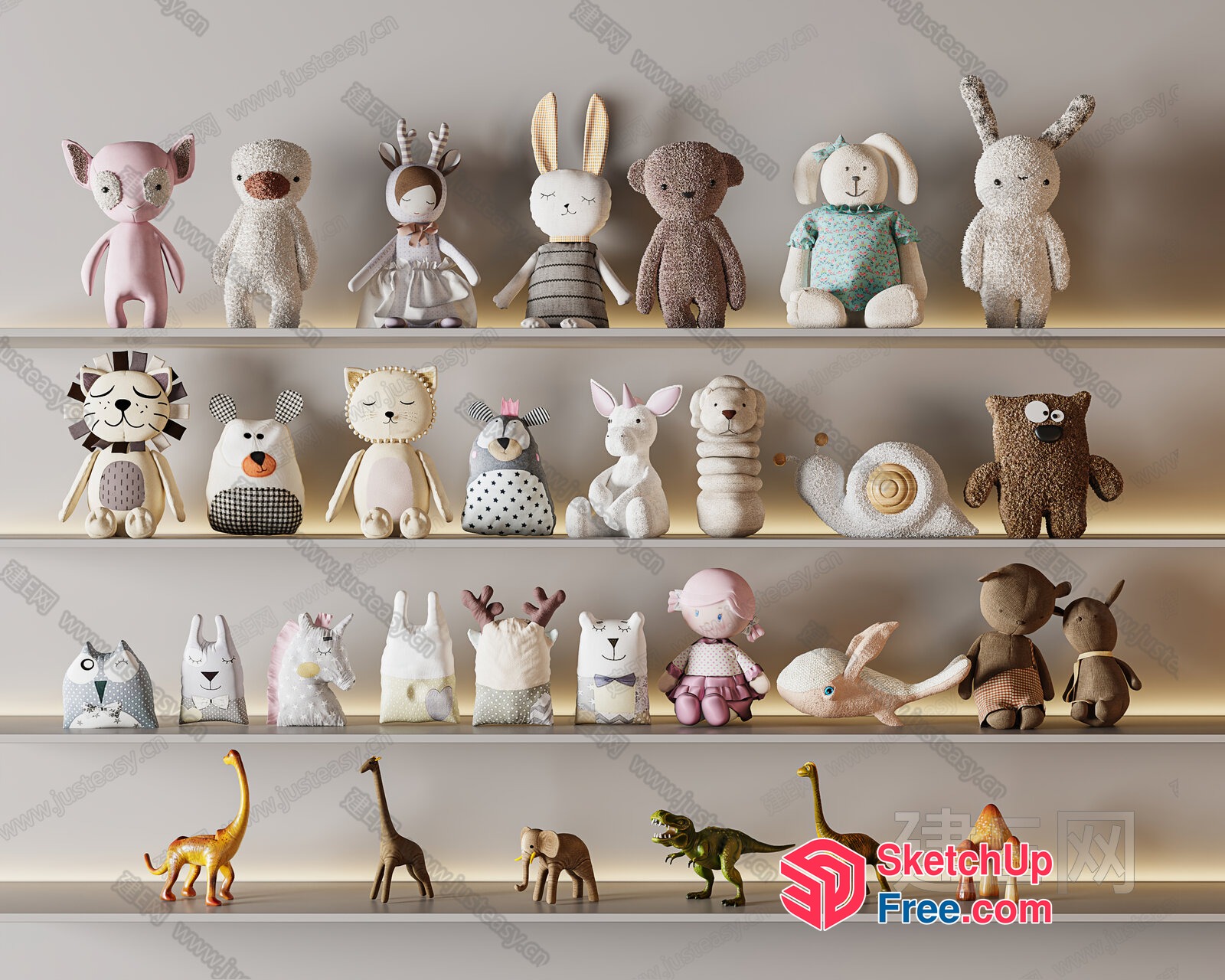 Colorful And Whimsical Toy Shelf 3D SketchUp File