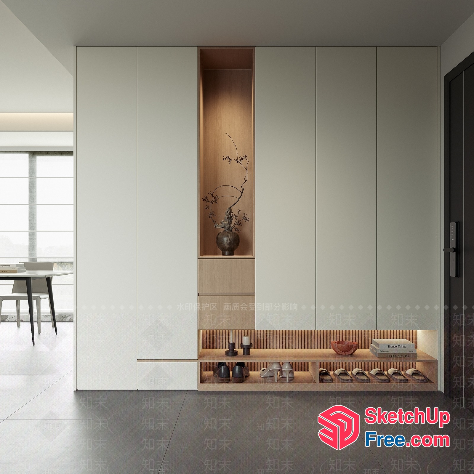 Modern Japanese-Style Interior With Sleek Furniture And Natural Materials 3D SketchUp File