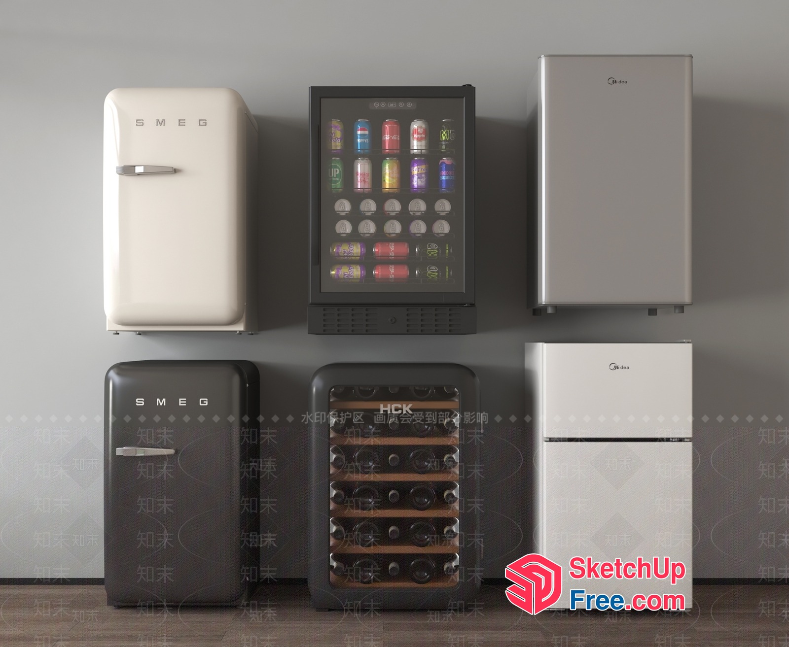 Mini Fridges And Beverage Display 3D SketchUp File