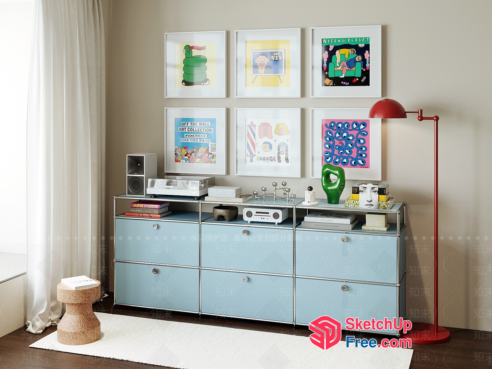 Vibrant Modern Art Display 3D SketchUp File