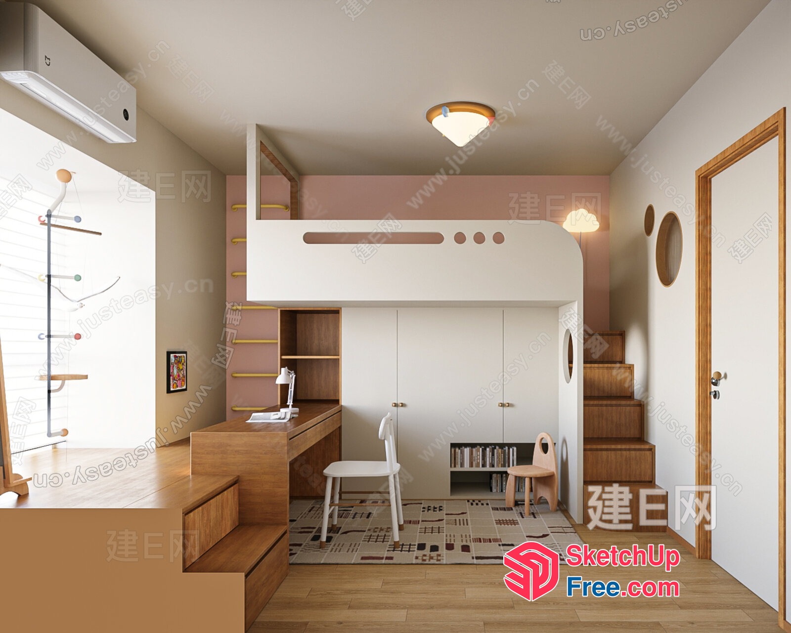 Modern Minimalist Bedroom With Sleek Furniture And Soft Lighting 3D SketchUp File