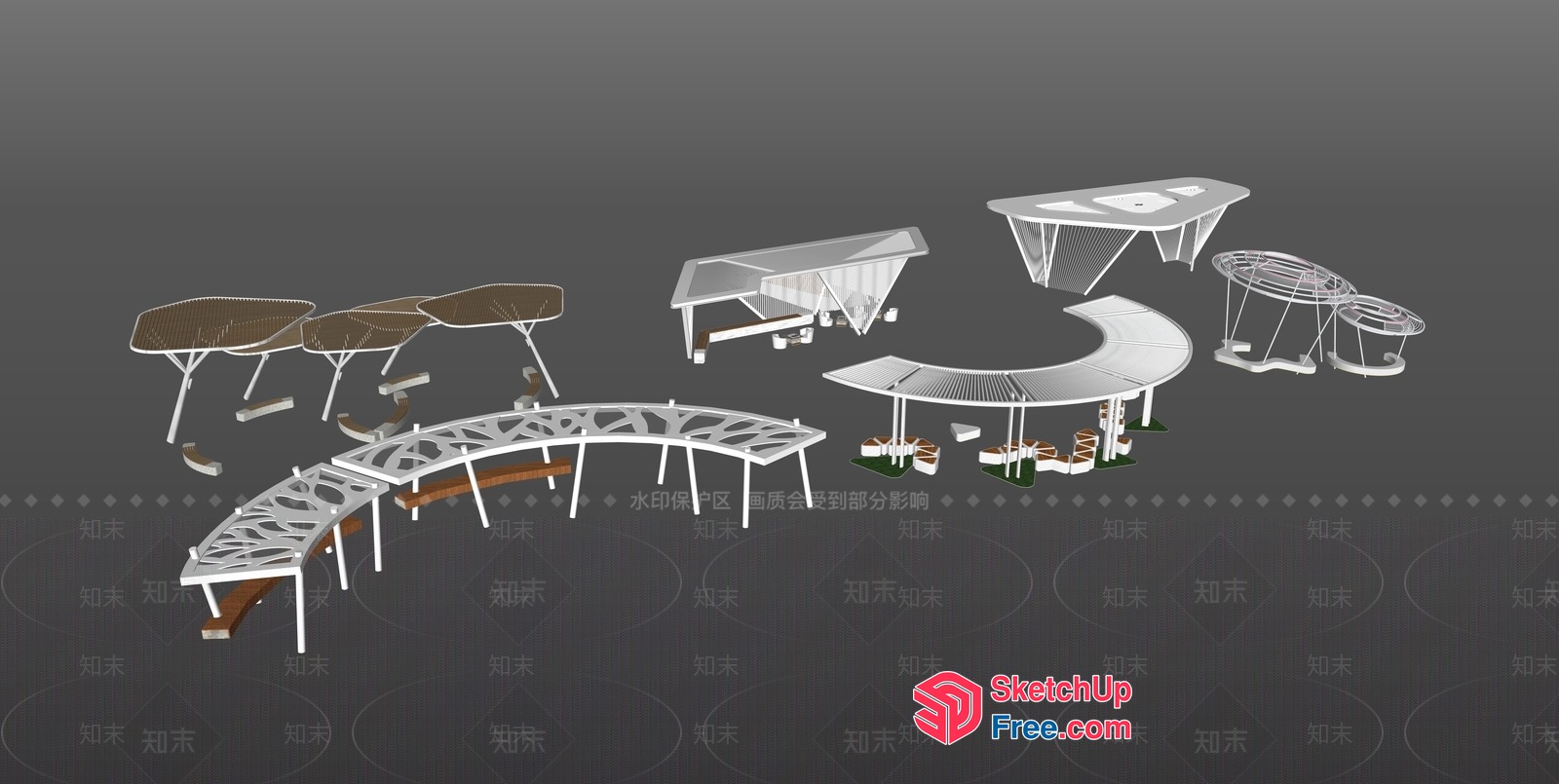 Modern White Railing And Stairway Design 3D SketchUp File