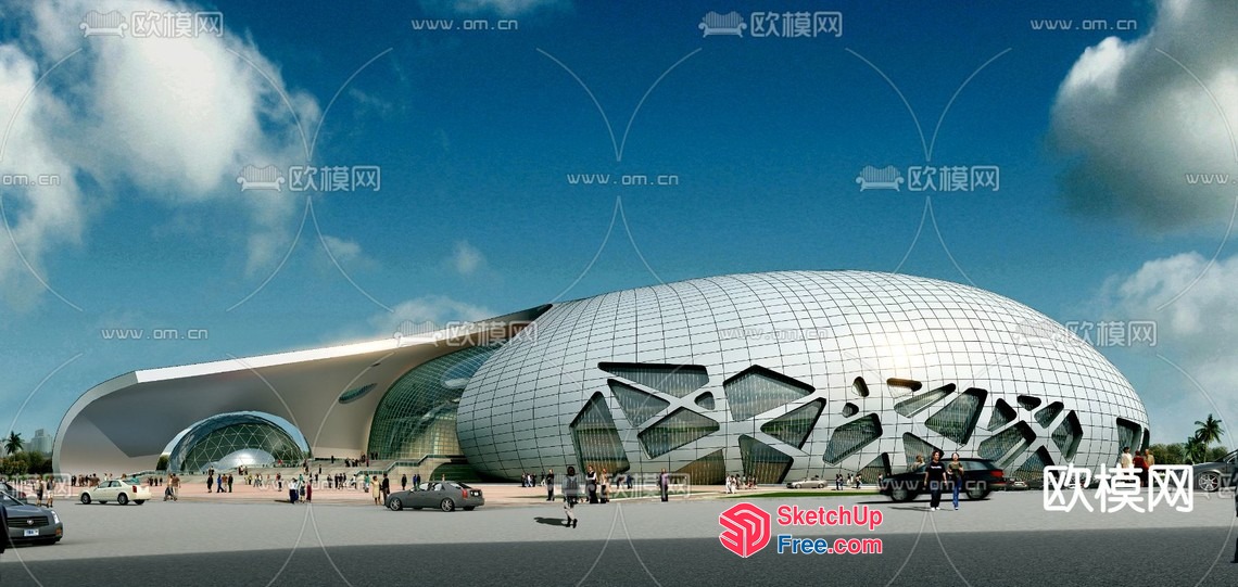 Futuristic Modern Building Exterior 3D SketchUp File