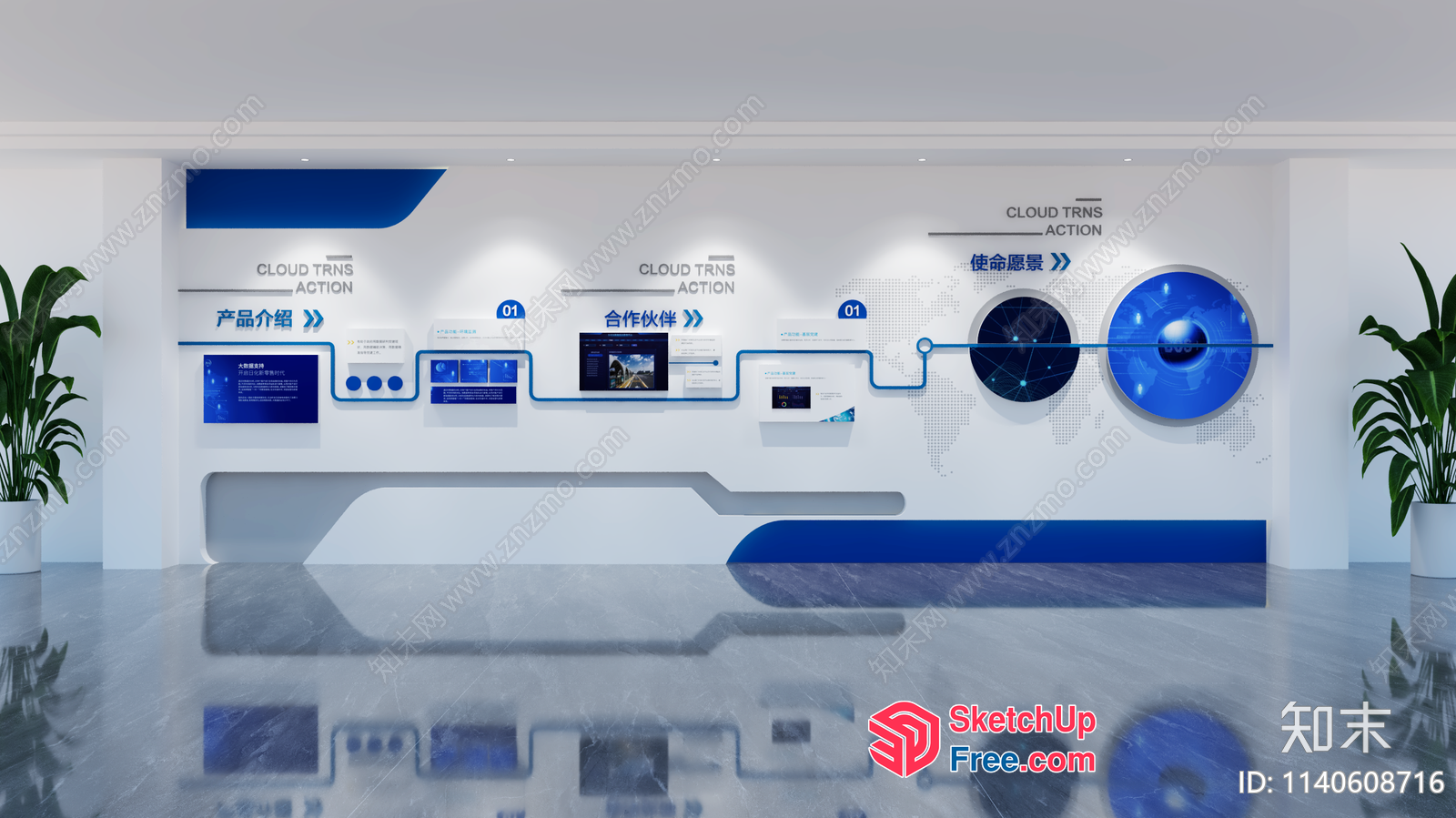 Cloud Trns Action Infographic 3D SketchUp File