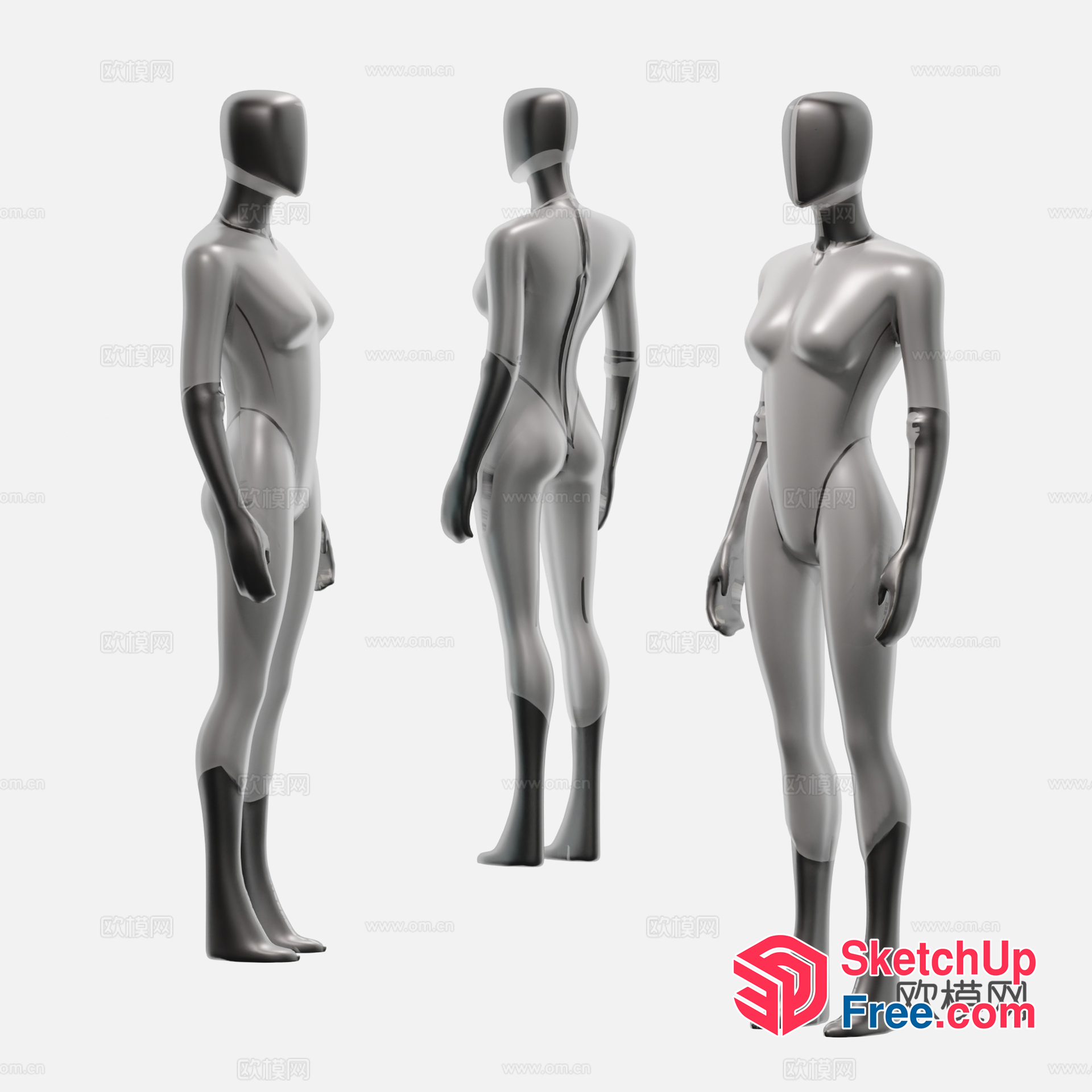 Futuristic Female Mannequins 3D SketchUp File