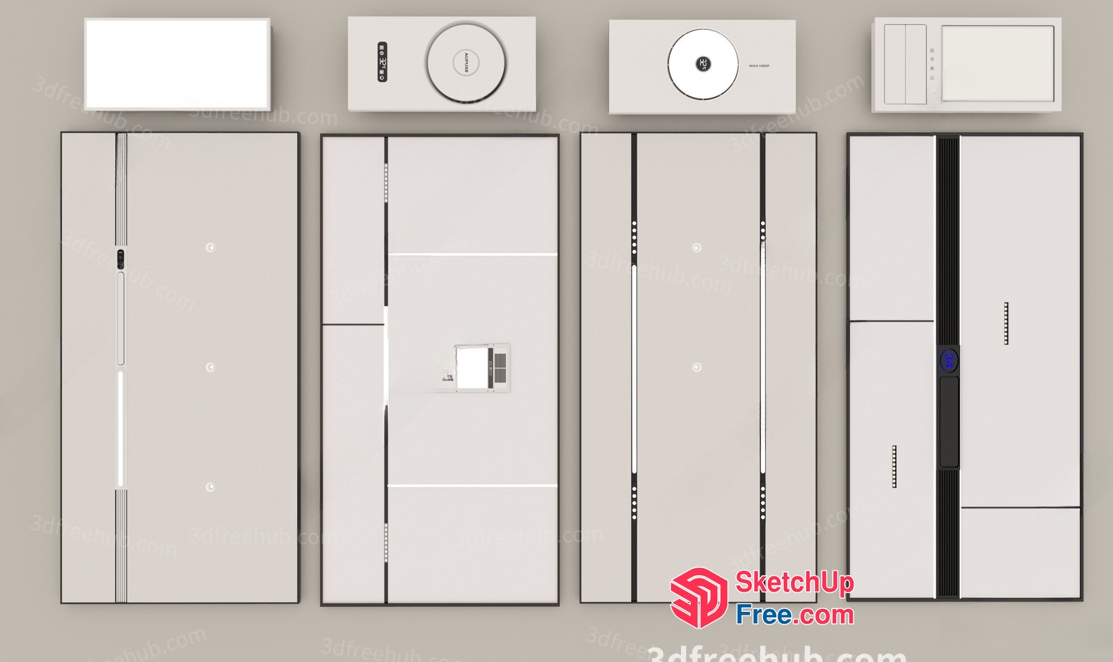 White And Gray Door And Window Frames 3D SketchUp File