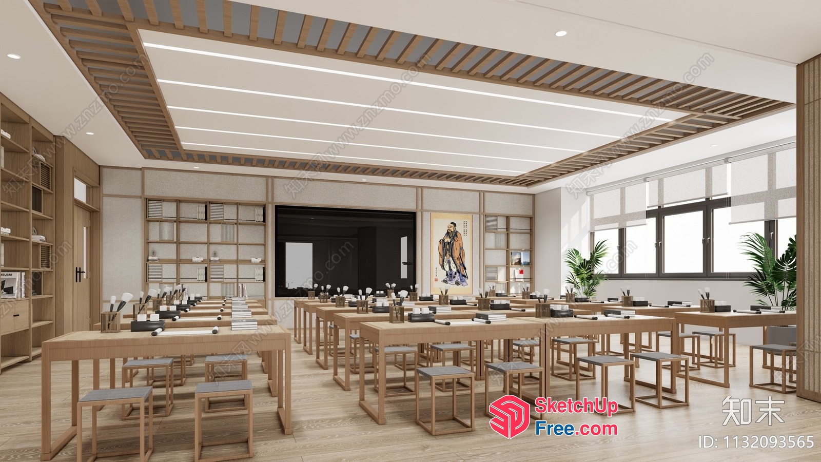 Elegant And Modern Asian-Inspired Interior Space 3D SketchUp File