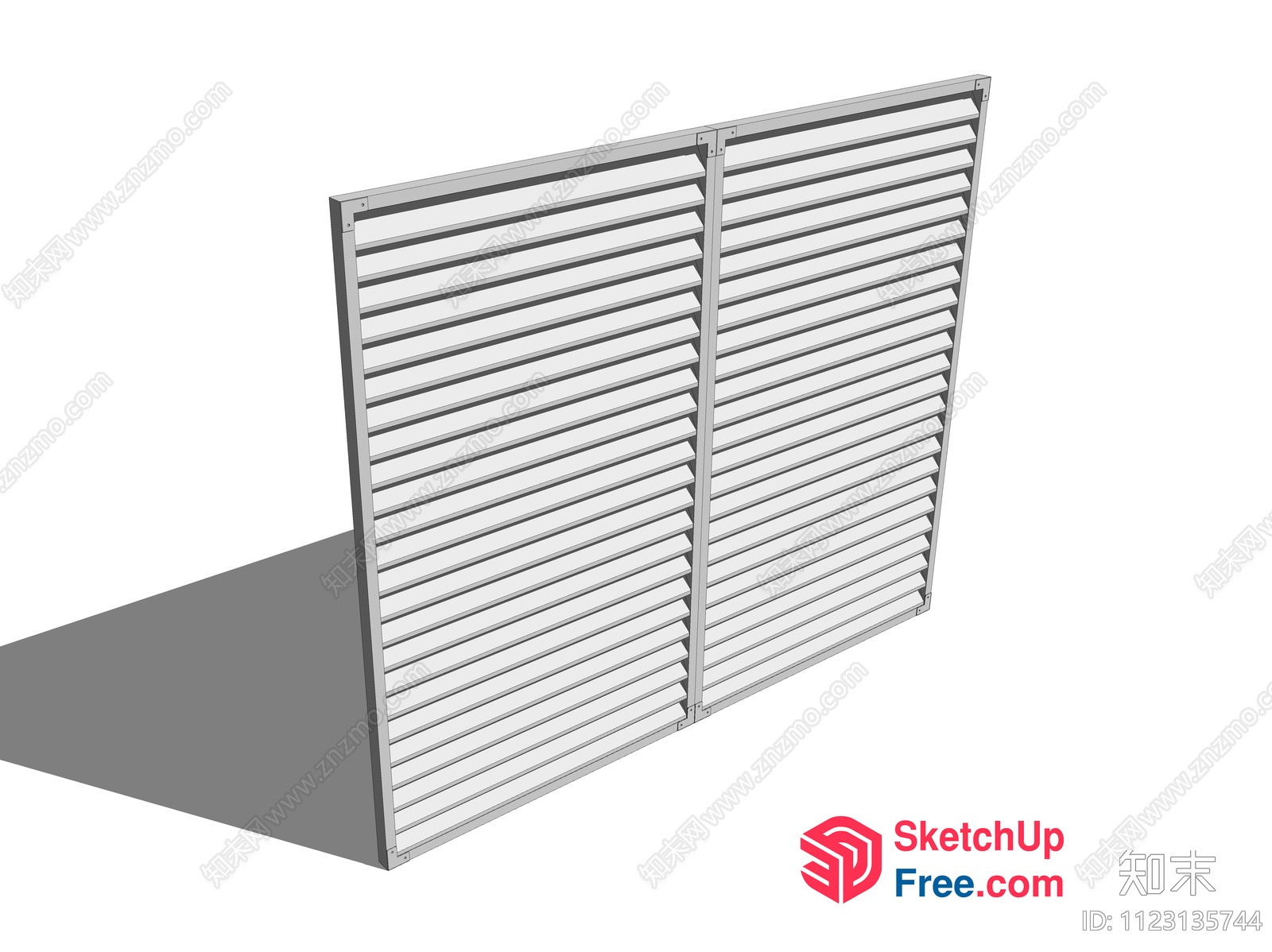 Metal Louvered Wall Panel 3D SketchUp File