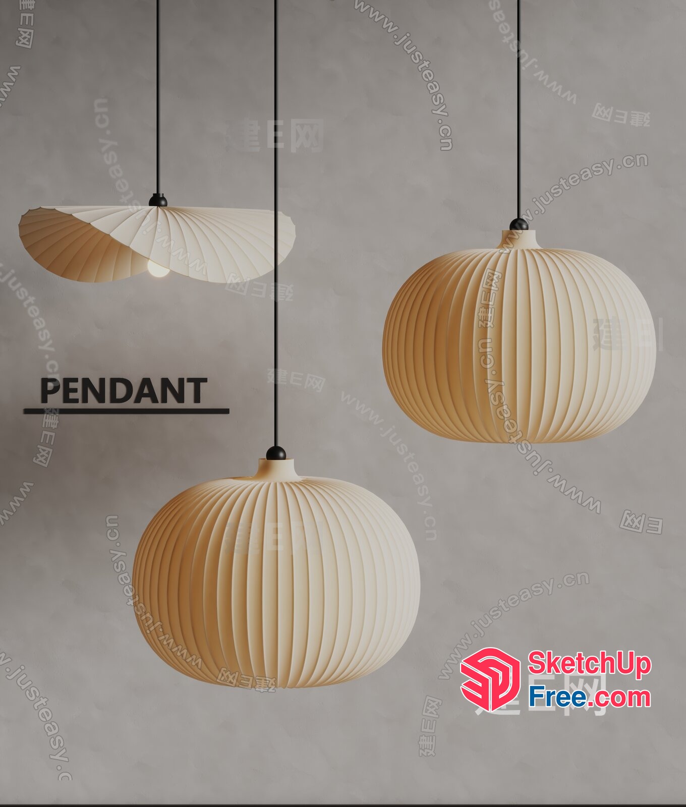 Elegant Hanging Light Fixtures 3D SketchUp File
