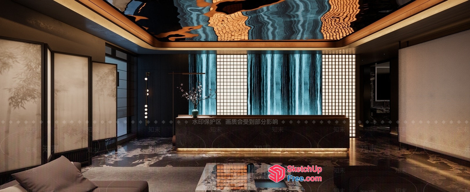 Luxurious Modern Chinese Style Interior Design 3D SketchUp File