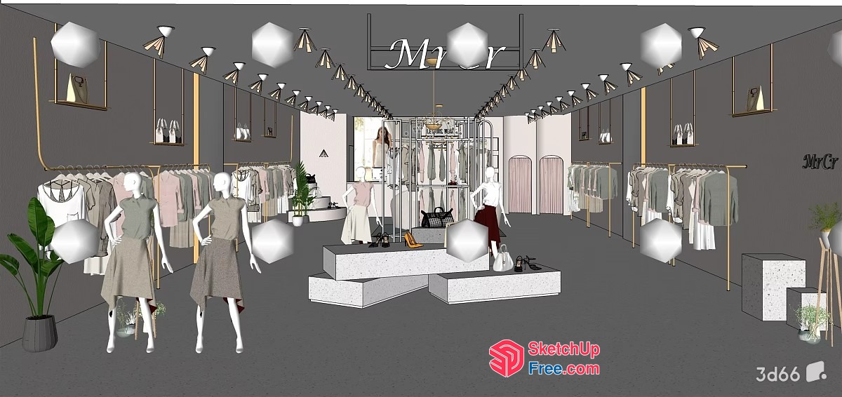 Modern Fashion Retail Space 3D SketchUp File