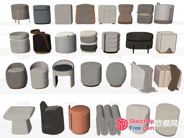 Modern Furniture Arrangement 3D SketchUp File
