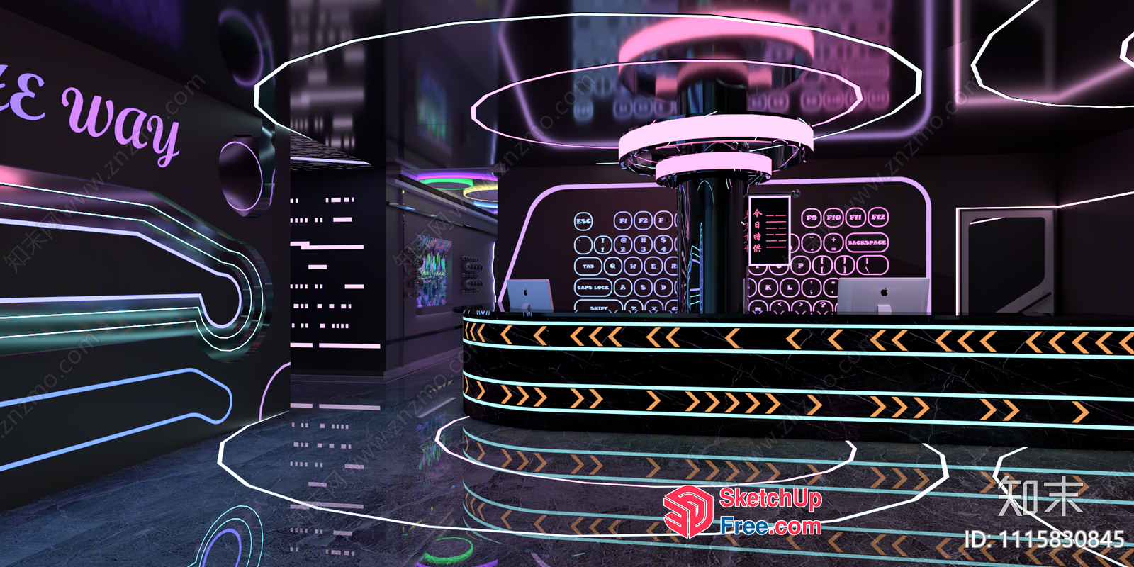 Futuristic Neon-Lit Room 3D SketchUp File