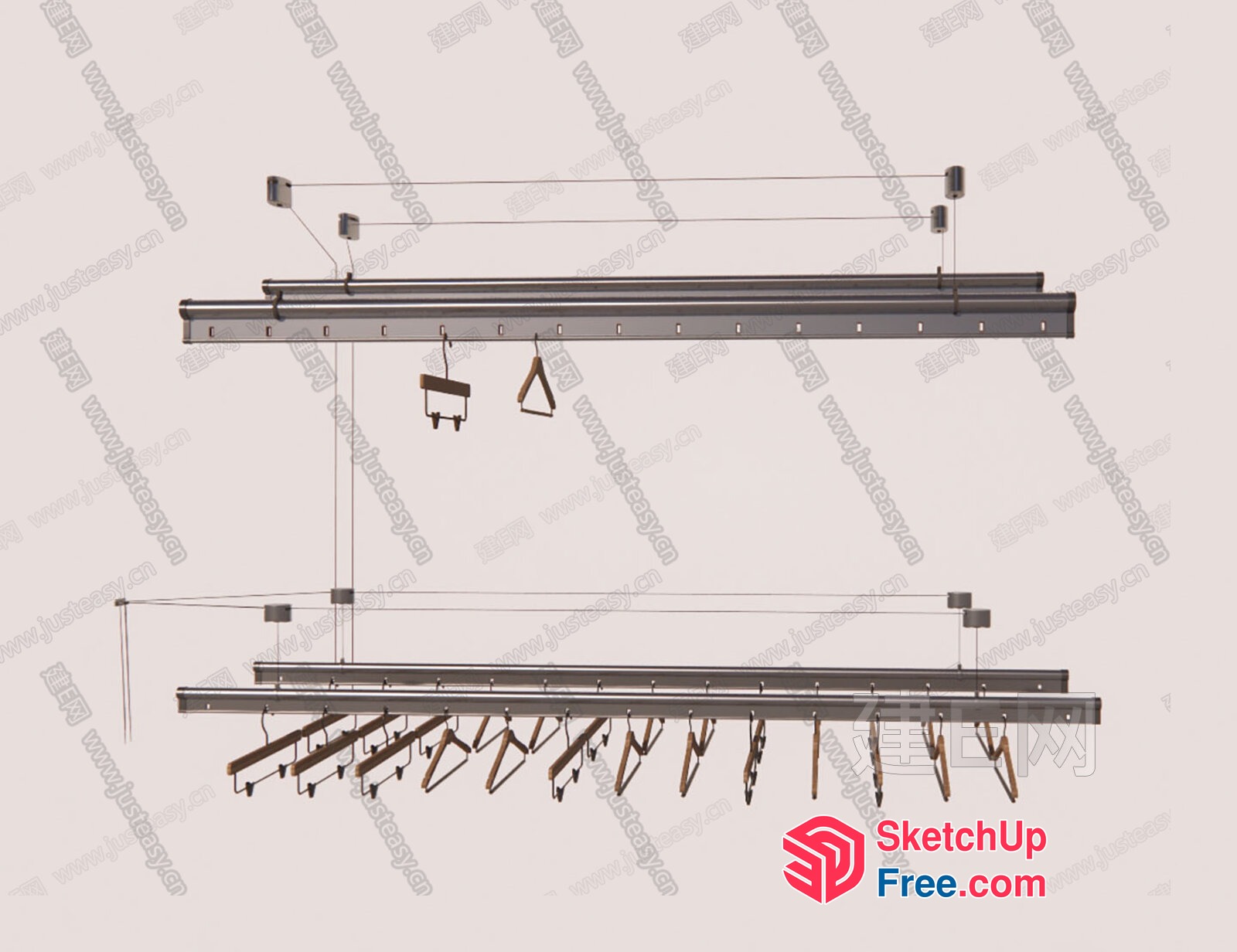 Metal Railing And Hangers 3D SketchUp File