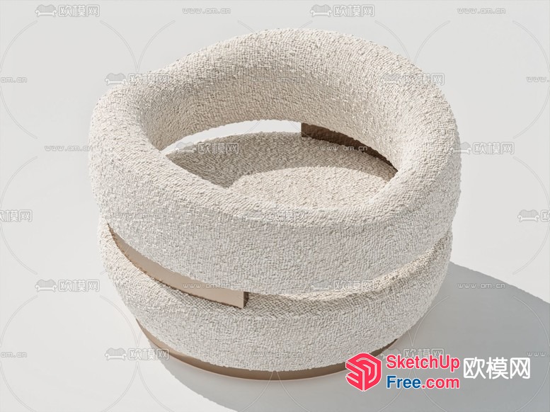 Softly Rounded White Chair 3D SketchUp File