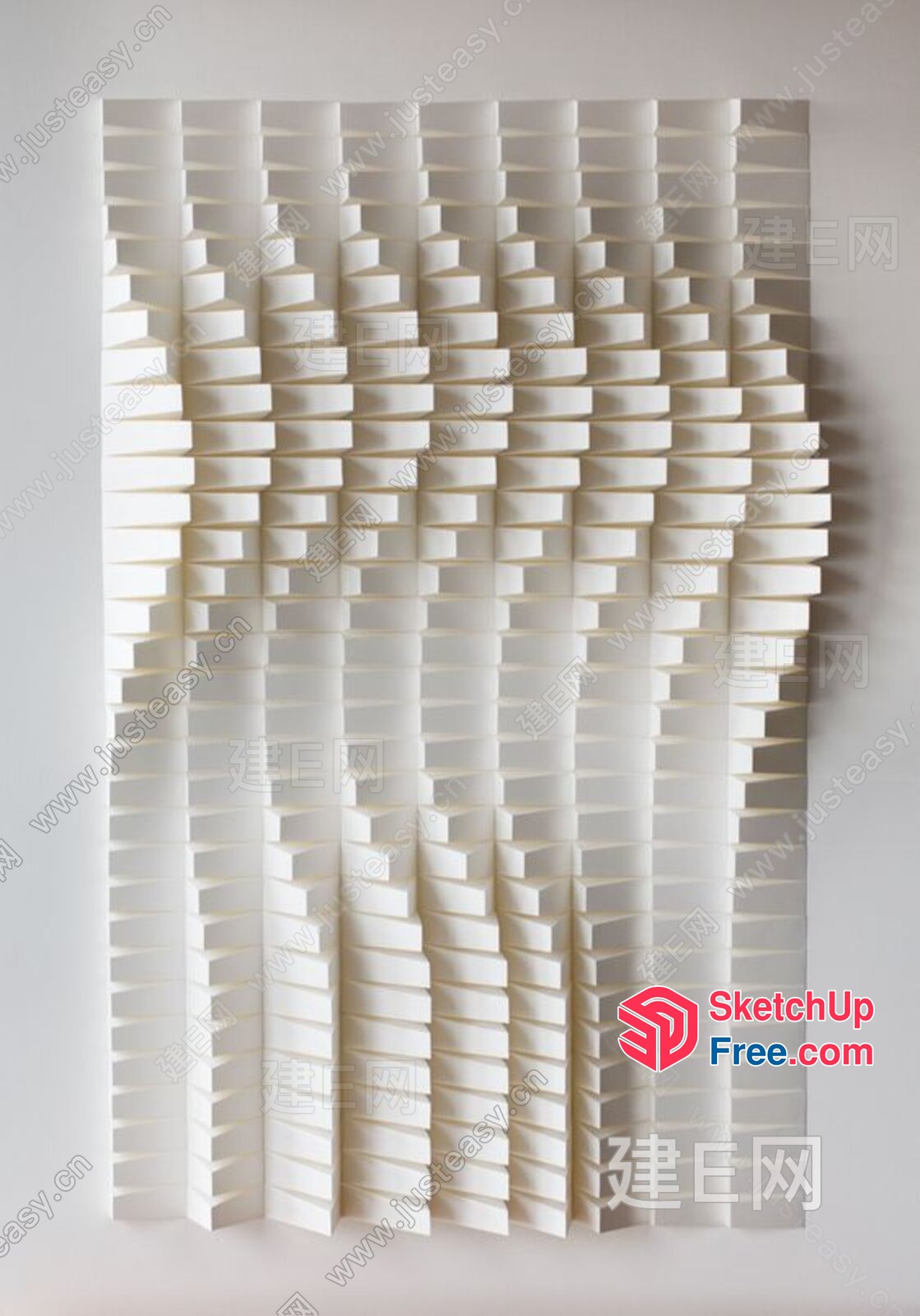 3D Wall Decor With Geometric Pattern 3D SketchUp File