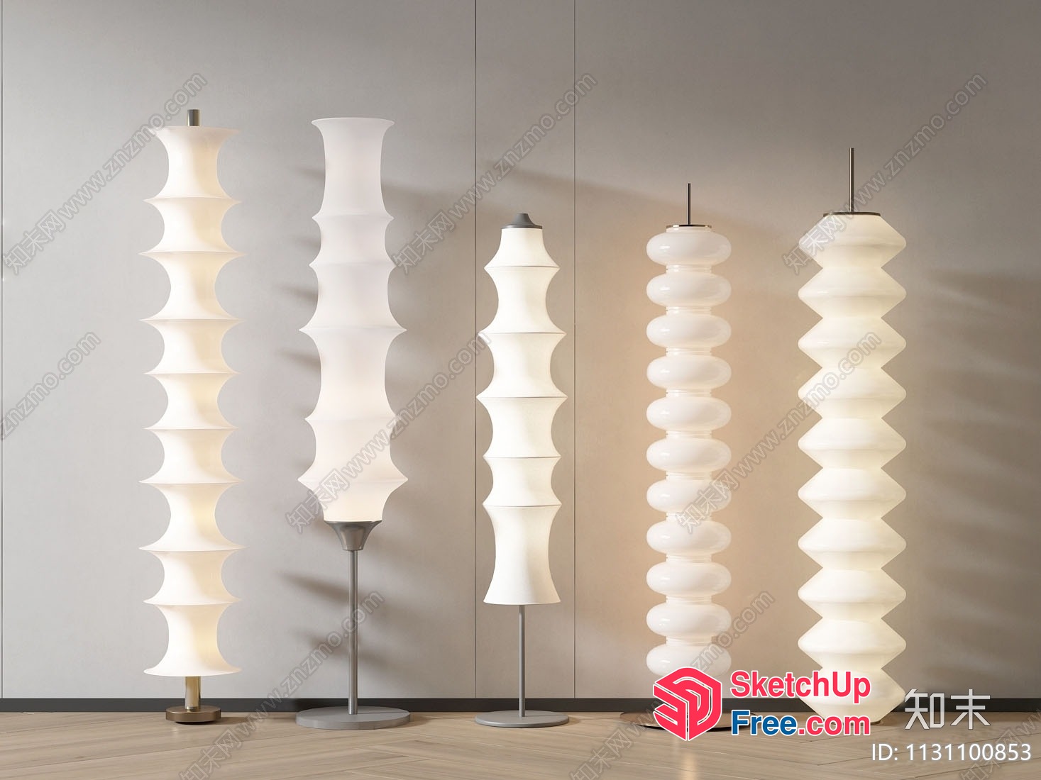 Sleek Modern Floor Lamps With Unique Designs 3D SketchUp File