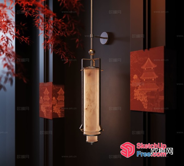 Elegant Hanging Light Fixture With Distinctive Design 3D SketchUp File