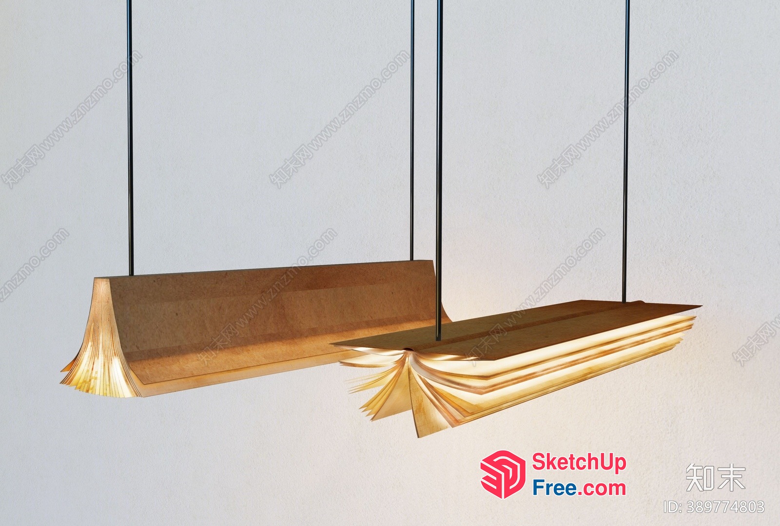 Book-Like Pendant Light 3D SketchUp File