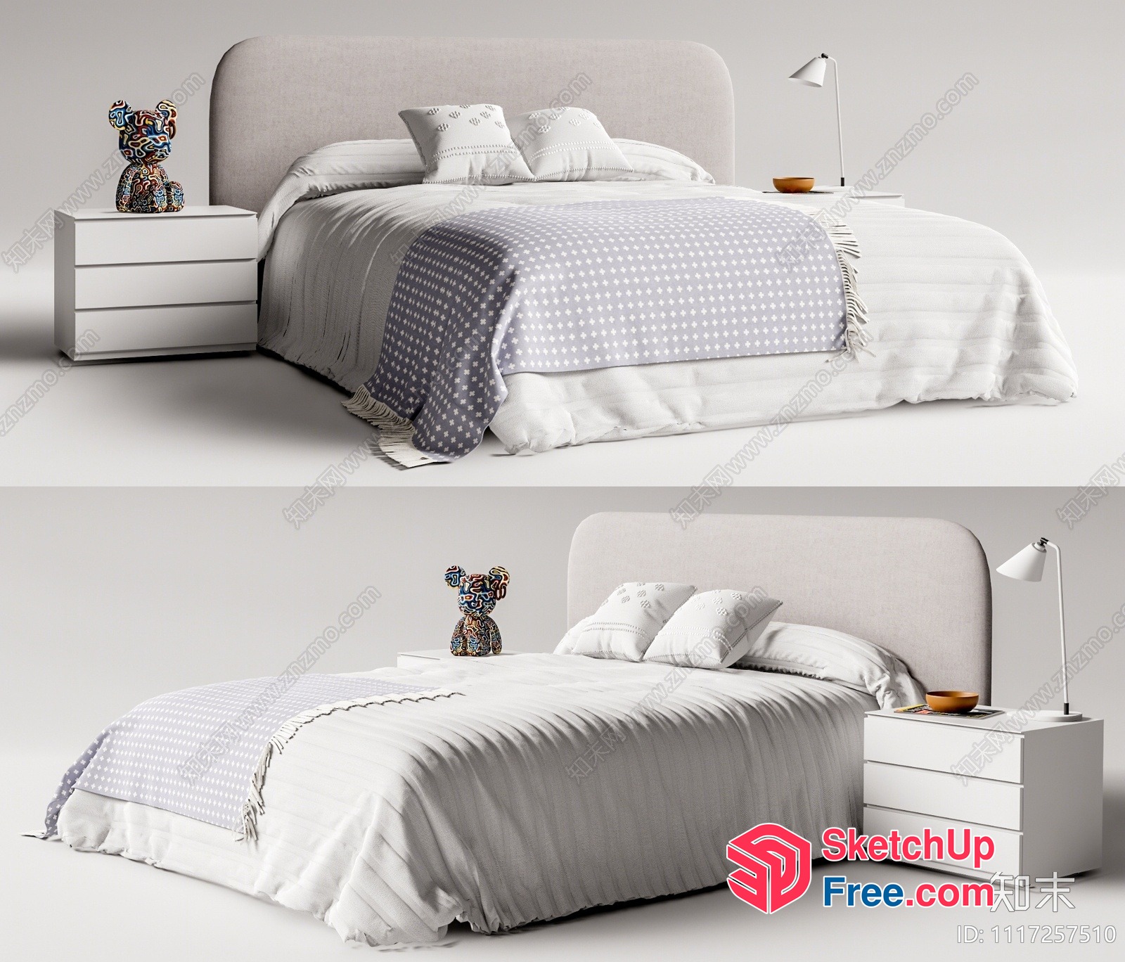 Modern Minimalist Bedroom Decor 3D SketchUp File